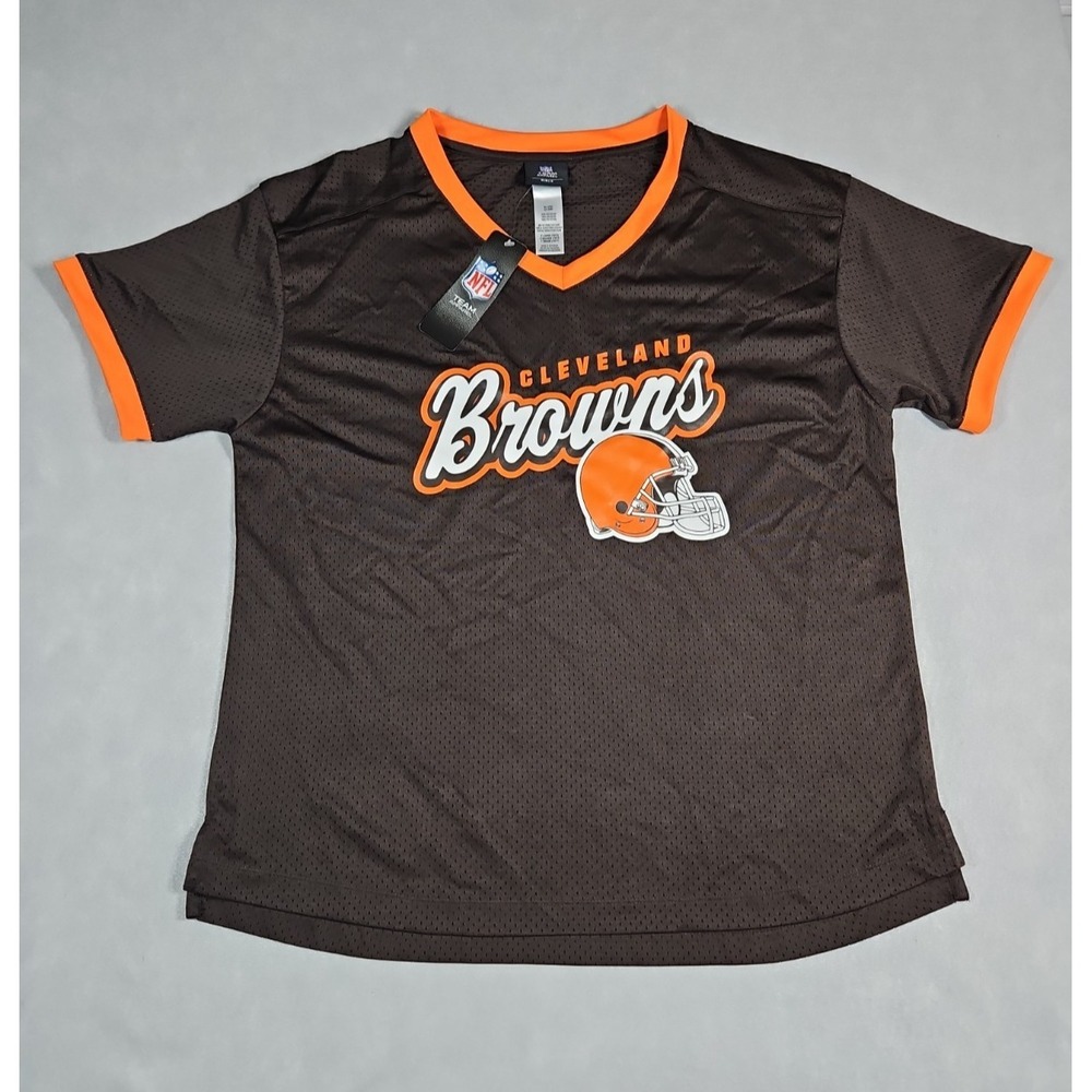 NFL Girls Cleveland Browns Mesh Graphic T Shirt Size XL (15/17) NWT